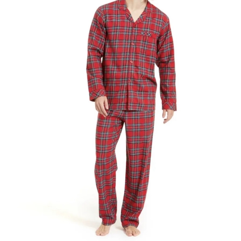Men’s Clearance Sale 2 Piece Pajama Set Red  Brinkley Plaid Pajamas  XXL